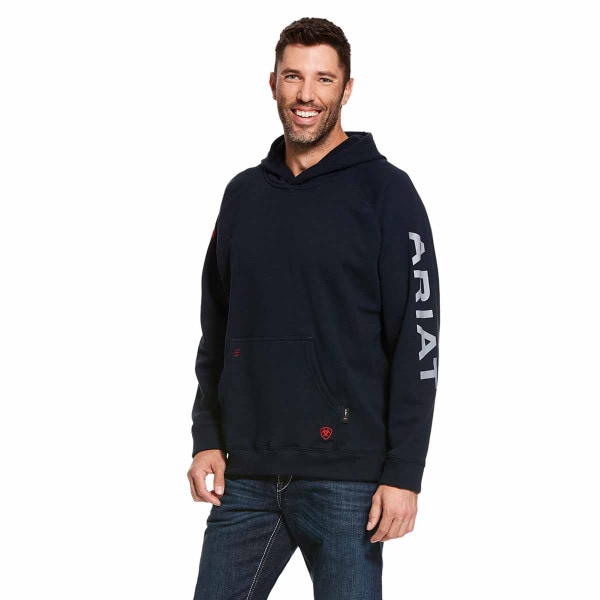 FR PRIMO FLEECE LOGO HOOD NAVY B&T